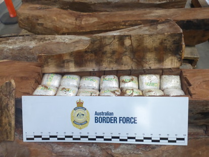 154 kg of meth concealed in timber logs seized, two people charged