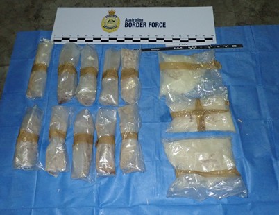 Illicit drugs hidden in a caravan shipped from the UK sized
